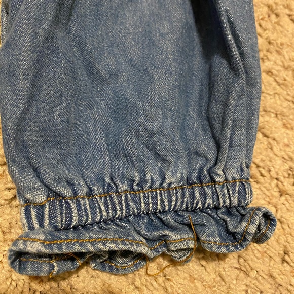 Jean Ruffled Neck Button Up - Picture 2 of 3